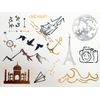 Modern Boho 5 Sheets Metallic Tattoos, Gold/Silver Flash, Wanderlust Collection