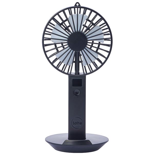 Tone BH-07 Portable Fan, Digital, Black, Portable Fan, Handy Fan, 3 Level Adjustment, USB Width Rechargeable, Width 4.1 x Depth 1.4 x Height 8.7 inches (10.5 x 3.5 x 22 cm)