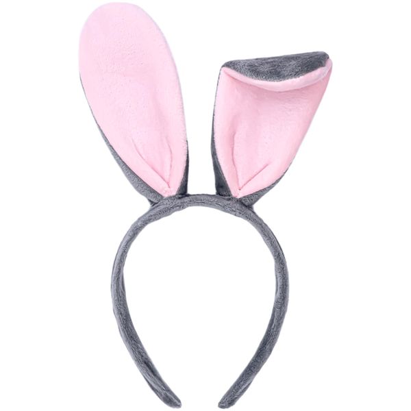 Drokenle Bunny Ears Headbands Cute Plush Rabbit Ear Headband, Fluffy Bunny Ears Headwear Dress Up Accessories for Christmas Costume Theme Cosplay Party Costume