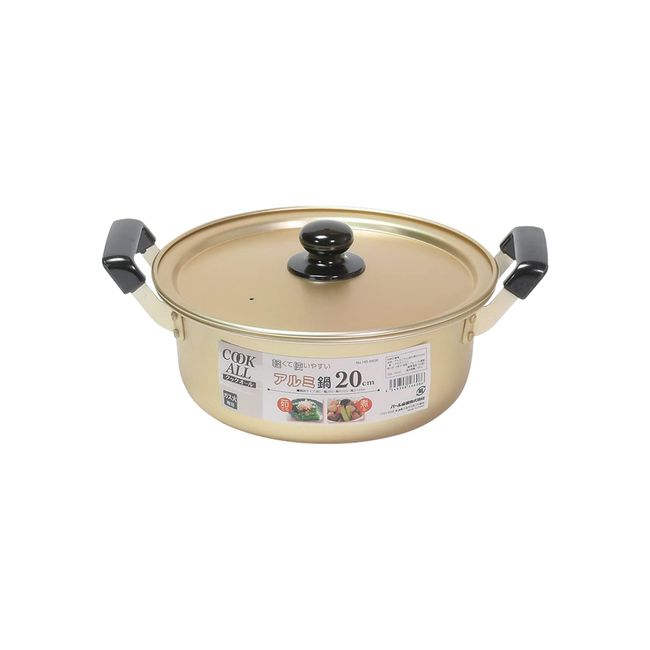 Pearl Metal HB-6608 Pot, Two-Handled Pot, 7.9 inches (20 cm), Aluminum, For Gas Stoves Only, Boiled Food, Oden, Cookall