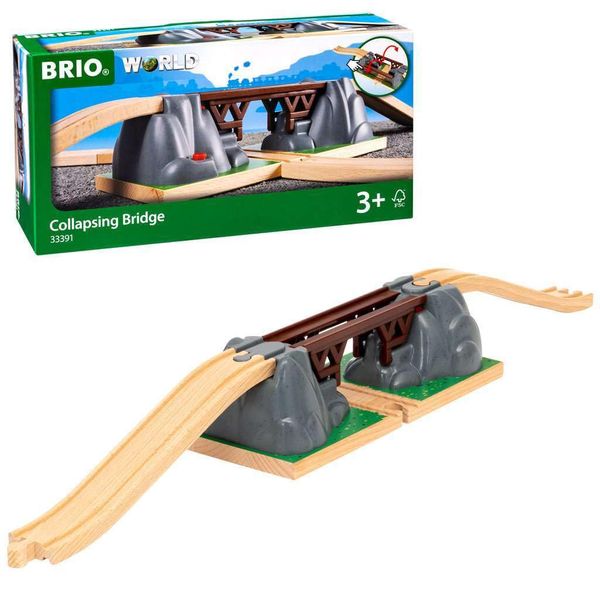 BRIO World Collapsing Bridge for Kids Age 3 Years Up - Compatible With All BRIO Railway Train Sets and Accessories