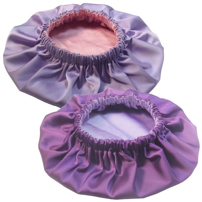 2PCS Satin Silk Sleep Bonnet Cap for Curly Hair Head Cover Wrap for Little Big Kid Girls Boys 3~8 Years