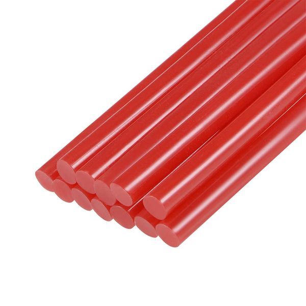 sourcing map Mini Hot Glue Sticks for Glue Gun 7mm x 100mm Red 12pcs