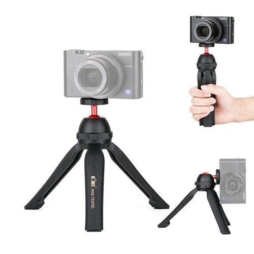KIWIFOTOS Mini Desk Tripod with 360° Rotating Ball Head for Compact and Mirrorless Vlog Camera, Entry Level Digital Camera, LED Lamps, Mini Projectors with Screws