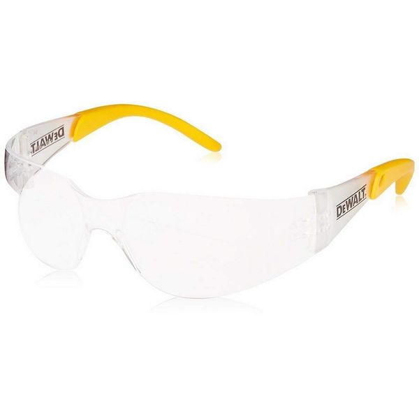 DEWALT DPG54-1D PROTECTOR Clear High Performance Lightweight Protective Safety Glasses With Wraparound Frame -Yellow/Clear (Packaging may vary)