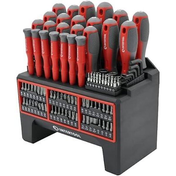 114-Piece Screwdriver Set Mountable Rack Magnetic Tips Swivel-End Precision Bits