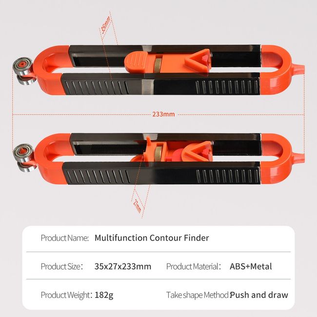 Multifunction Profiler Scribing Tool Measuring Gauge Ruler Contour Gauge  Woodworking Scribe Tool Corner Measuring Tool