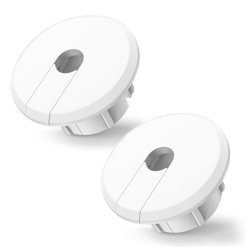 Sactulaz Wall Bushing Grommet for Starlink Dishy Router Ethernet Adapter Cable, Starlink Cable Routing Kit Feed-Through for 1 inch Wall Hole and Furnitures Wire Hole(White, 2 Pack)