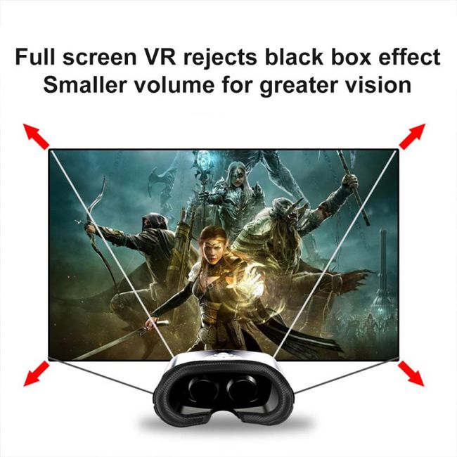 3D VR Headset with Controller Virtual Reality Smart Glasses Helmet 7in  Lenses