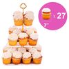 Jusalpha 3 Tier Acrylic Square Cupcake Stand, Dessert Display Tower (Gold Version 2, 1) 3SG-V2