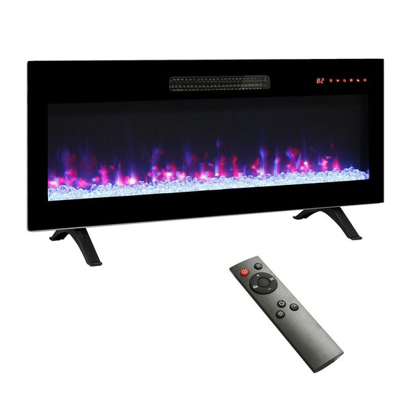 36 Inch Ultra-Thin Electric Fireplace Wall-Mounted & Recessed Heater 5000BTU