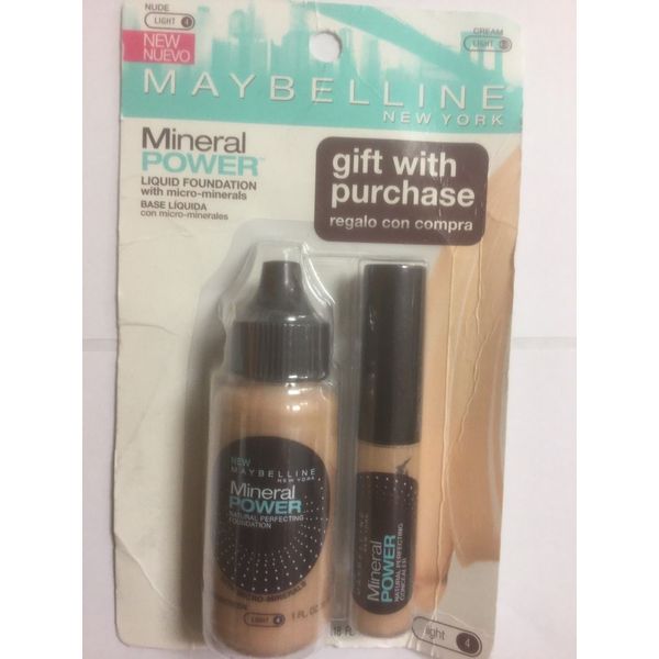 Maybelline Mineral PowerFoundation NUDE WITH MINERAL CONCEALER CREAM.