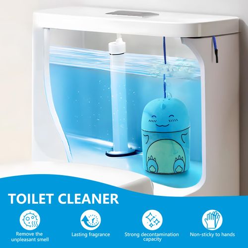 Vokupoga Toilet Bowl Cleaners Bottle Bathroom Toliet Bowl Cleaner with Fresh Ocean Scent Cute Dinosaur Shaped Toilet Tank Cleaner (Blue)