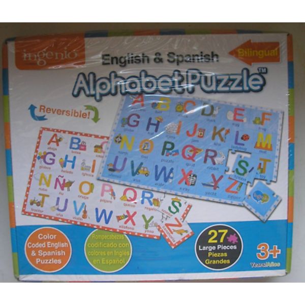 Ingenio Bilingual Reversible Alphabet Puzzle Spanish English Language NEW Sealed