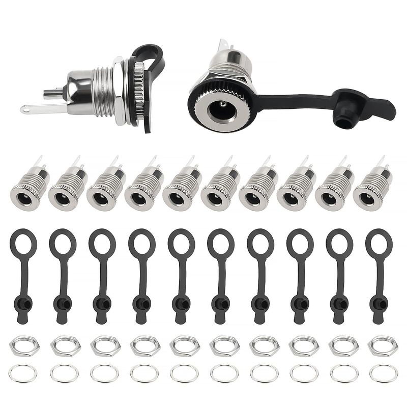 YIXISI 10 PCS 5.5 x 2.1mm DC Power Jack Socket Kit, DC-099 Socket, DC ...