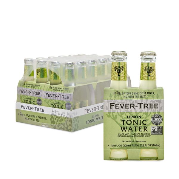 Fever-Tree Water, No Artificial Sweeteners, Lemon Tonic, 163.2 Fl Oz (Pack of 24)