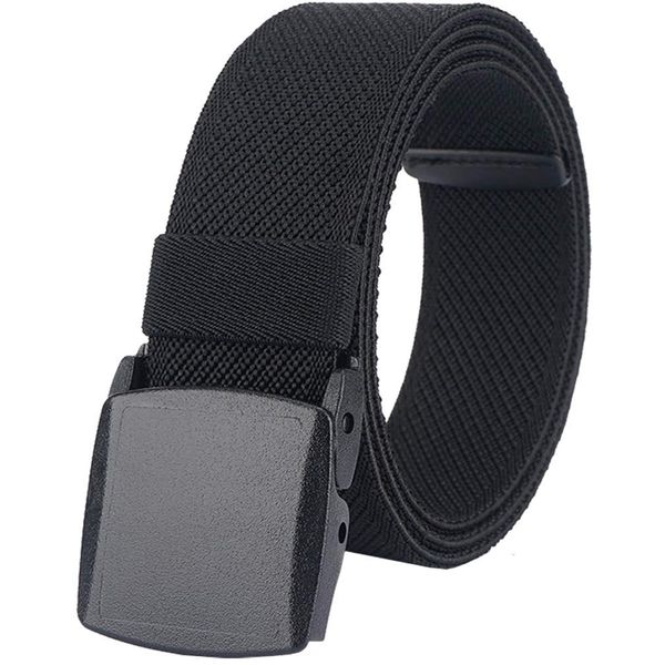 LionVII Stretch Belt, Men's, Work Clothes, Sports, Lightweight, Durable, Adjustable, Unisex, Casual, S-grade, Plastic Buckle, Stretchy Material, Black