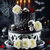 JeVenis White Gothic Rose Cake Topper - Death & Birthday Decoration