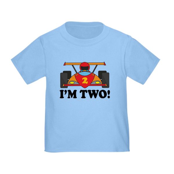 CafePress Racing Car 2Nd Birthday Toddler T Shirt Cute Toddler T-Shirt, 100% Cotton Baby Blue