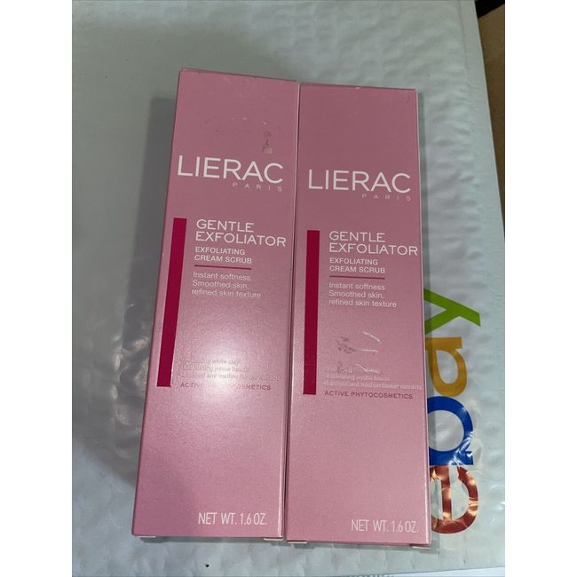 2 tube lot Lierac Paris Gentle Exfoliator 1.6oz EXFOLIATING CREAM scrub SEALED