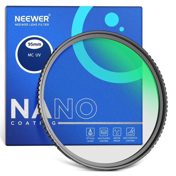 NEEWER 95mm UV Protection Camera Lens Filter with Multi Coated HD Optical Glass/Aluminum Alloy Ultra Slim Frame/Water Repellent/Scratch Resistant/Ultraviolet Filter