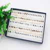 POFET 100 Pairs Stud Earrings with Rectangle Shape Gift Box, Delicate and creative joker stud earrings, Multiple Size and Patterns PAB12254