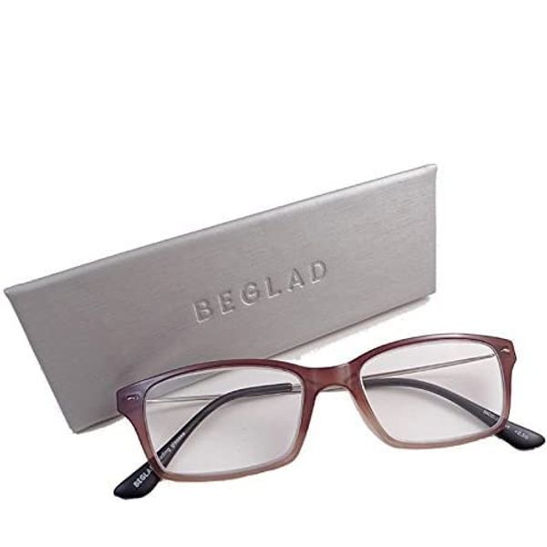 BEGLAD Reading Glasses Brown Degree: +1.50 [Gradient color is fashionable and convenient with case] BL3004BR