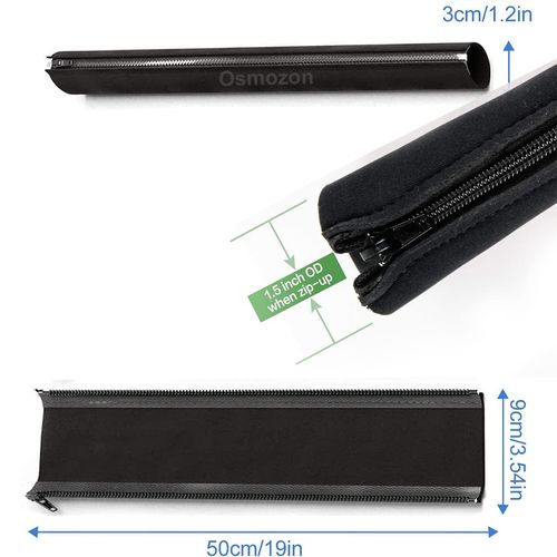 OSMOZON Cable Tidy Management Kit l 4 Pcs Cable Protector l 20-inch Flexible Cable Tidy with Zippers l Wire Organiser for Computer Home Office