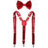 Man of Men - Bowtie & Suspender Set - Red Sequin