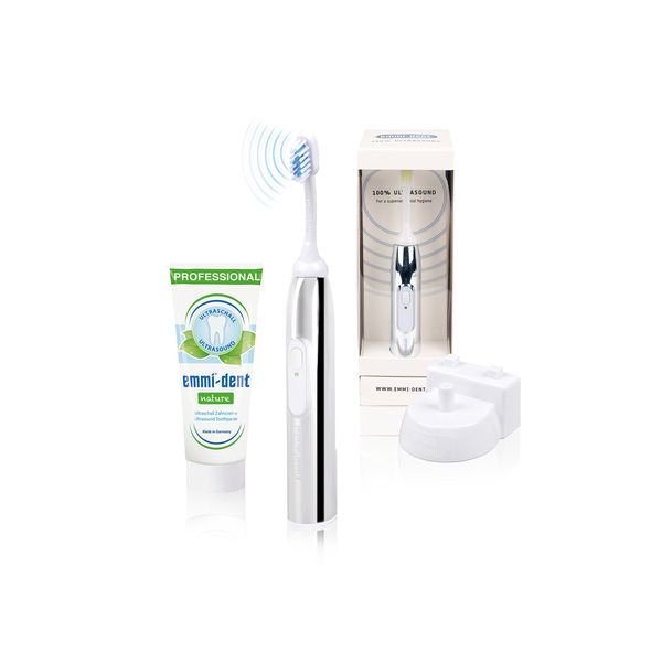 Emident Ultrasonic Electric Toothbrush Starter Set, Silver