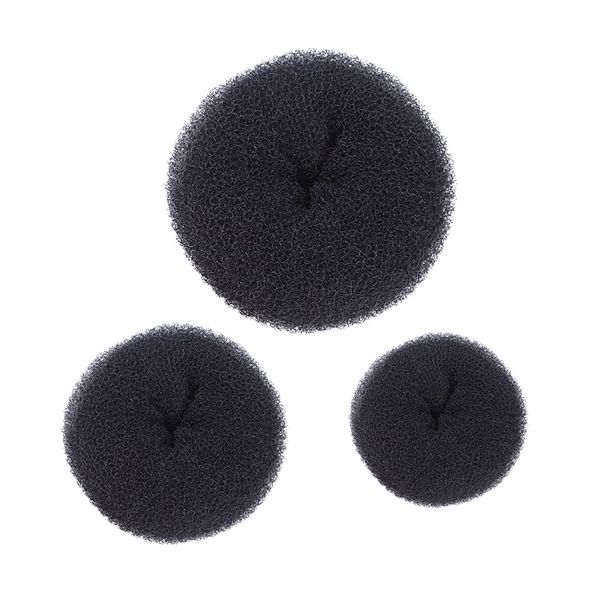 3 Pcs Women Hair Bun Donut Maker Ring Style Bun Maker Hair Doughnut Shaper Sock Ponytails Bun Roller Bun Form Holder Updo Hair Styling Accessories Black