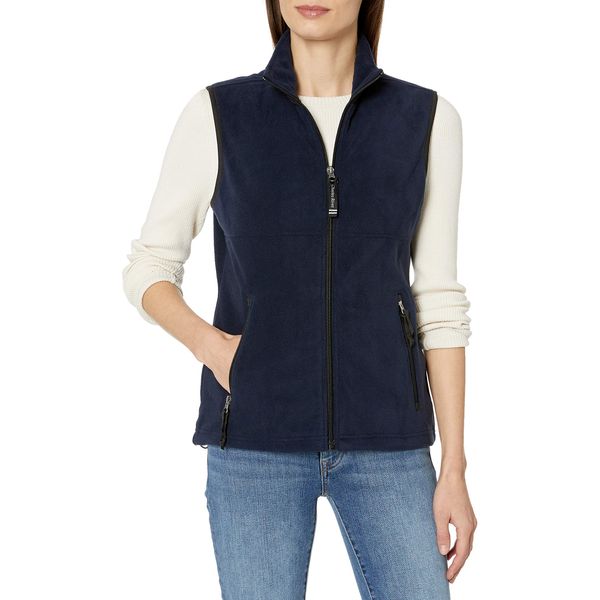 Charles River Apparel womens Ridgeline Vest Fleece Jacket, Navy/Black, Medium US