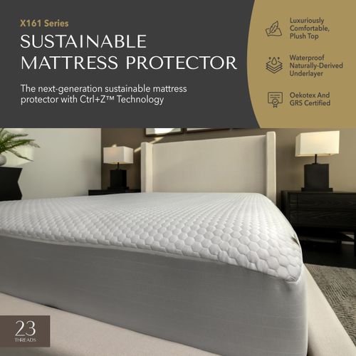 23 Threads X161 Series Padded Plush Soft Waterproof Noiseless Mattress Protector Cover, Fitted, with Ctrl+Z Technology, 16 Inch Deep, Twin