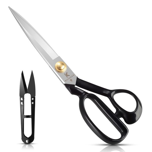 Fabric Scissors 9 Inch(24cm) - Dressmaking Scissors Sewing Fabric Shears for Cutting Fabric, Clothes, Leather, Raw Materials(Right-Handed, White)