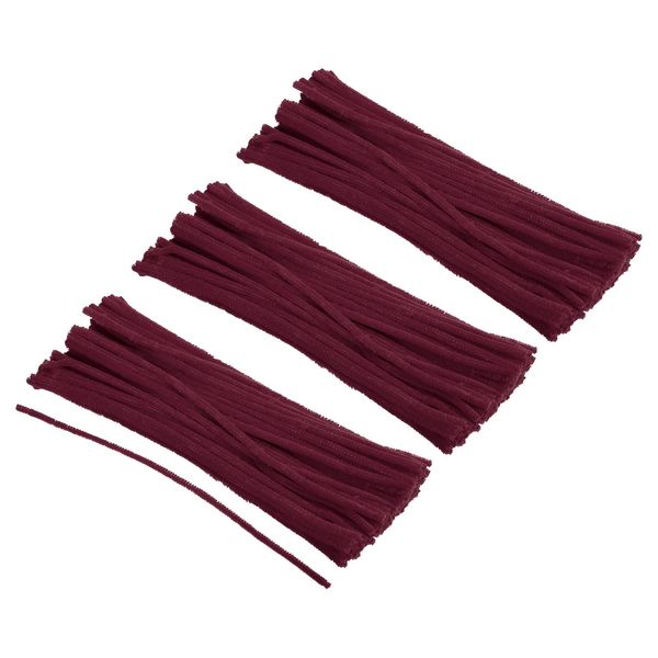 PATIKIL 30CM/12Inch Pipe Cleaners, 300 Pack Flexible Chenille Stems for DIY Art Creative Crafts Party Decorations Handicrafts Handwork, Burgundy