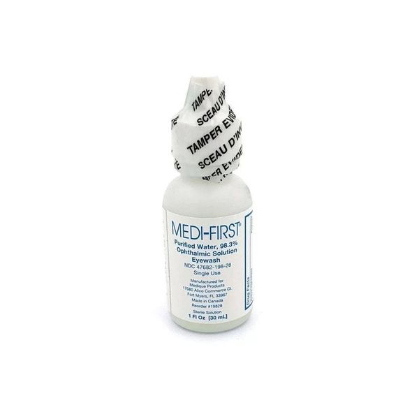 Medi First Eye Wash Sterile single use bottles 1 ounce (30 ml) 2 Bottles