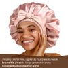 YANIBEST Satin Bonnet Silk Bonnet for Sleeping Double Layer Satin Lined Hair Bonnet with Tie Band Bonnets for Women Curly Hair Blush Pink