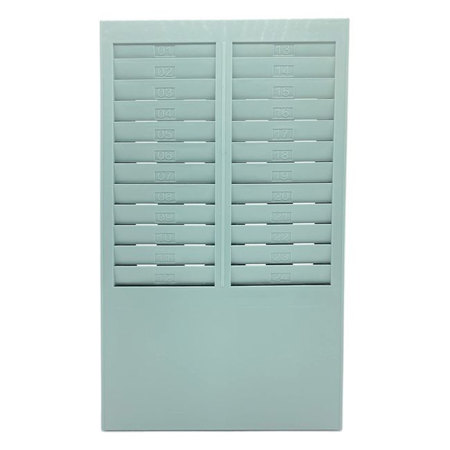 Start Side Time Card Rack, Time Recorder, Time Card Storage Box, For 24 People (Light Blue Sky Blue)