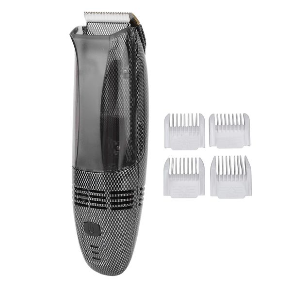 Diydeg Electric Hair Clipper, USB Recharge Light Vacuum Hair Trimmer with Automatic Hair Suction, Electric Body Hair Trimmer with 4 Guide Combs, Cordless Haircut Toddler Haircut Kit