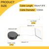 sourcing map 1.8 ft Retractable Cable Lock with Square Patch Remote Control Security Lock with Adjustable Cord Tether Anti Theft for Laptop, TV, 200g, Black, 2 Pack