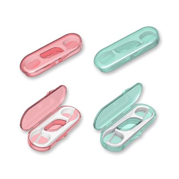 AOCEAN Dental Floss case Travel Floss Professional Toothpicks Sticks Dental Floss Picks 40 Picks Threader Flosser with 4 Storage Cases, flossing for Family,Hotel,High Toughness Travel (40PCS)