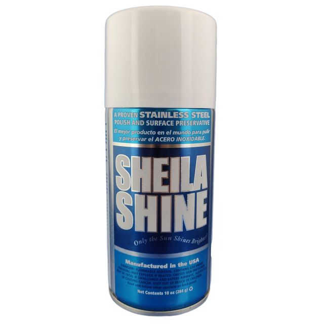 Sheila Shine Stainless Steel Polish & Cleaner | 10 Aerosol Spray Can| Protects Appliances from Fingerprints and Grease Marks | Residue & Streak Free |10 Oz Aerosol Can | Pack of 1