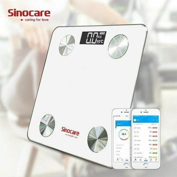 Sinocare Intelligent Body Fat Scale, White; Syncs to Your Phone; Tracks Data!!!