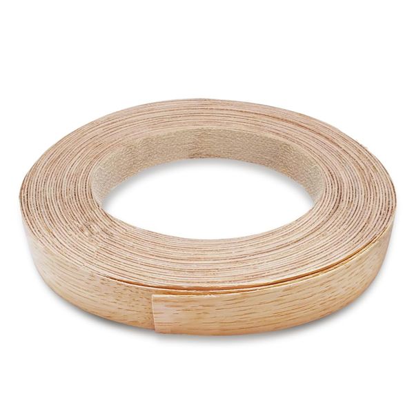 Aongray Real Oak Roll Edging Tape 20mm*15m Pre-Glued Wood Veneer Tape Iron-On Edge Banding for Shelf, Wardrobe, Cabinet, Door Frame, Desktop