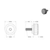 (2 pack) Left-Hand Thread Plastic Knob, 7/8" Head Diameter, 10-32 Thread