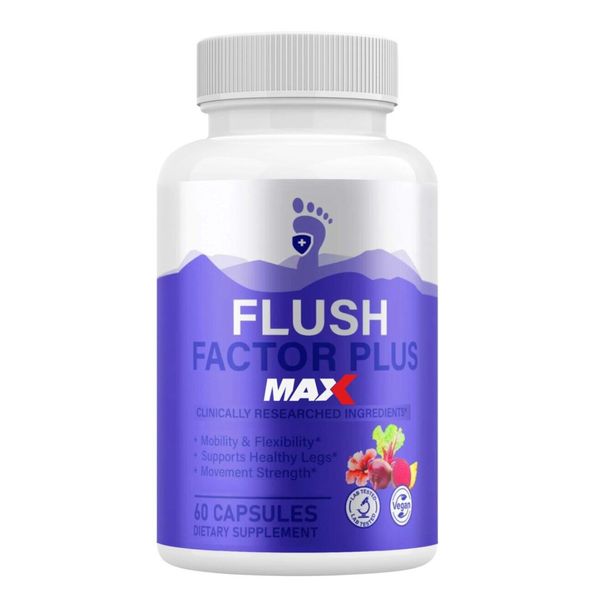Flush Factor Plus MAX Supplement for Mobility & Gut Support (60 Capsules)