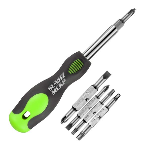 SUNHZMCKP 8 in 1 Screwdriver, Portable multi-purpose screwdriver set，High-Strength Bits, Phillips, Slotted, Torx，Suitable for outdoor and daily repair tools,The best tool gift