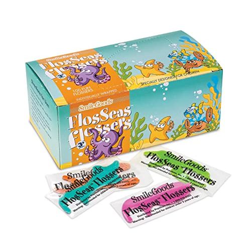 SmileGoods FlosSeas Flossers, Individually Wrapped, Two Boxes of 100, 200 Total Flossers
