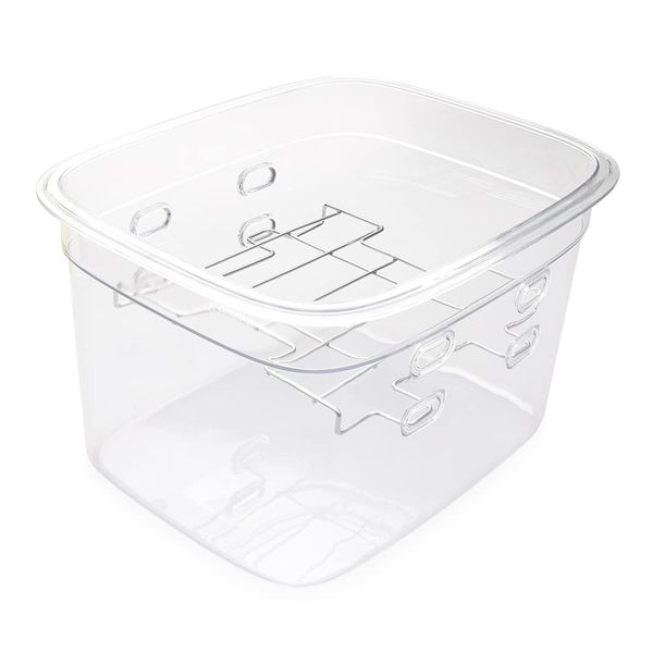 EVERIE Sous Vide Container 12 Quarts with Collapsible Hinge Lid and Removable Built-in Rack Compatible with Anova Nano AN400 and AN500-US00 and Instant Pot and Breville Joule Sous Vide Cooker