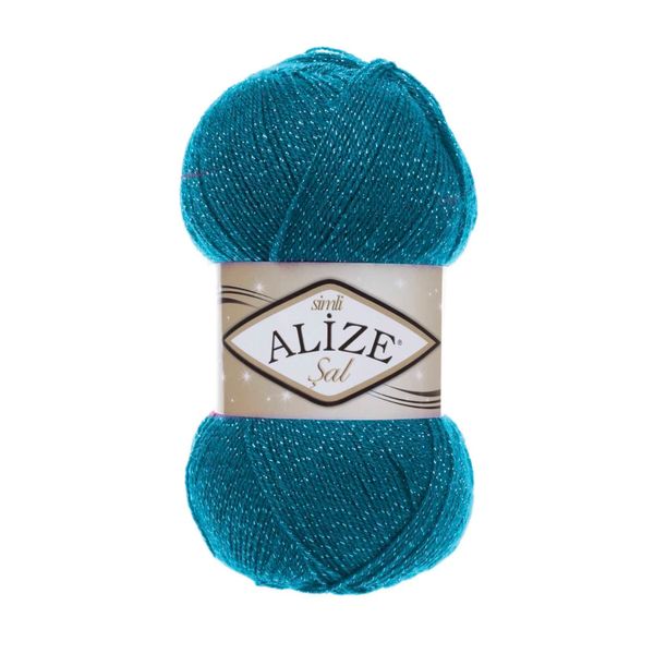 4 Ply Knitting/Crochet Yarn with Metallic/Glitter/Lurex 100g Alize Sal Shade 17